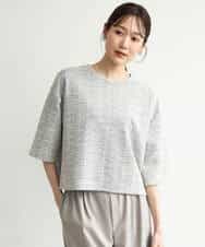 FKKJD26130 MK MICHEL KLEIN(MK ミッシェルクラン) [洗える]カラフルネップ ジャージーツイードカットソー ライトグレー