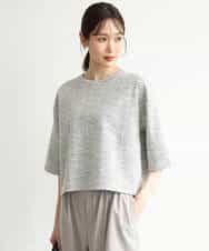 FKKJD26130 MK MICHEL KLEIN(MK ミッシェルクラン) [洗える]カラフルネップ ジャージーツイードカットソー ライトグレー