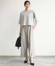 FKKJD26130 MK MICHEL KLEIN(MK ミッシェルクラン) [洗える]カラフルネップ ジャージーツイードカットソー ライトグレー