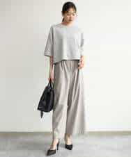 FKKJD26130 MK MICHEL KLEIN(MK ミッシェルクラン) [洗える]カラフルネップ ジャージーツイードカットソー ライトグレー