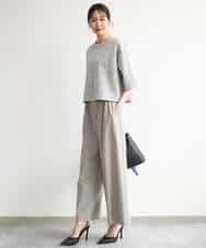 FKKJD26130 MK MICHEL KLEIN(MK ミッシェルクラン) [洗える]カラフルネップ ジャージーツイードカットソー ライトグレー