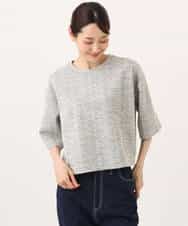 FKKJD26130 MK MICHEL KLEIN(MK ミッシェルクラン) [洗える]カラフルネップ ジャージーツイードカットソー ライトグレー