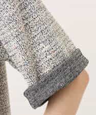 FKKJD26130 MK MICHEL KLEIN(MK ミッシェルクラン) [洗える]カラフルネップ ジャージーツイードカットソー ライトグレー