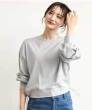 FKKJD30120 MK MICHEL KLEIN(MK ミッシェルクラン) [洗える]ドロスト仕様異素材カットソー ライトグレー