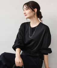 FKKJD30120 MK MICHEL KLEIN(MK ミッシェルクラン) [洗える]ドロスト仕様異素材カットソー ライトグレー