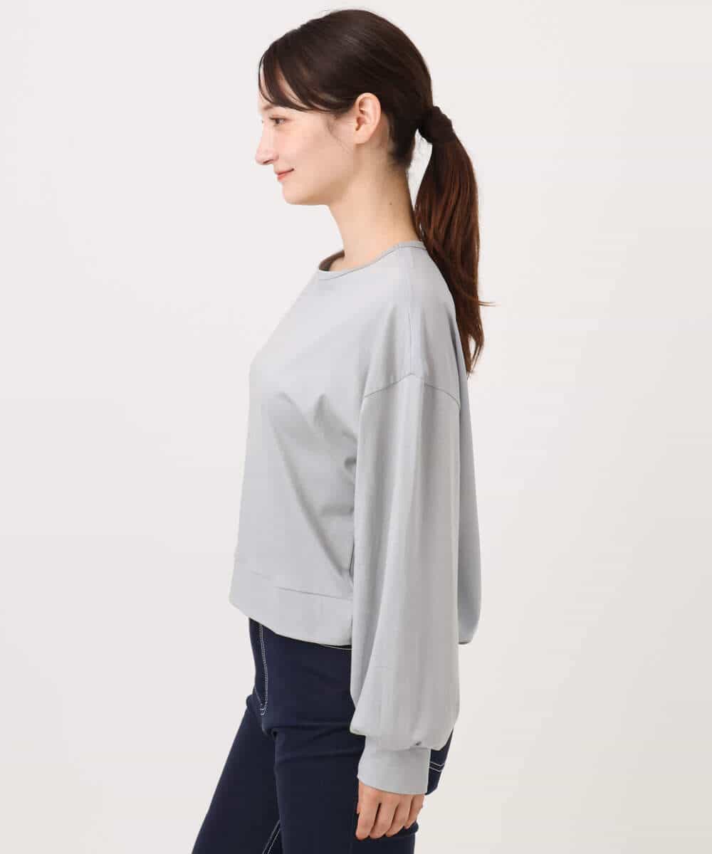 FKKJD30120 MK MICHEL KLEIN(MK ミッシェルクラン) [洗える]ドロスト仕様異素材カットソー ライトグレー