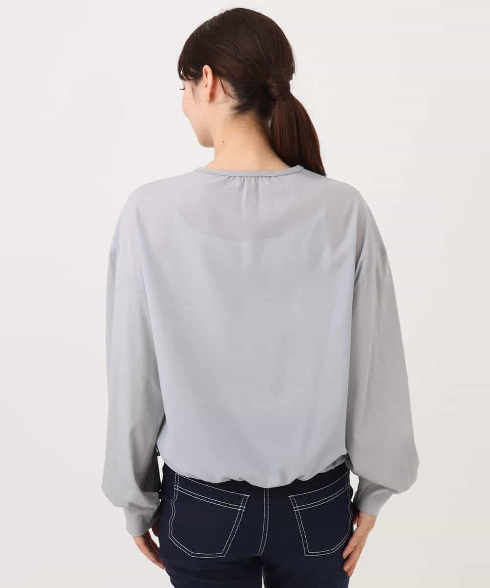 FKKJD30120 MK MICHEL KLEIN(MK ミッシェルクラン) [洗える]ドロスト仕様異素材カットソー ライトグレー