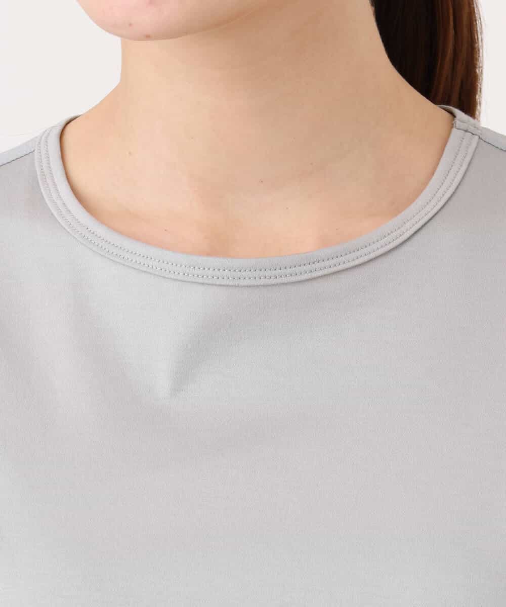 FKKJD30120 MK MICHEL KLEIN(MK ミッシェルクラン) [洗える]ドロスト仕様異素材カットソー ライトグレー