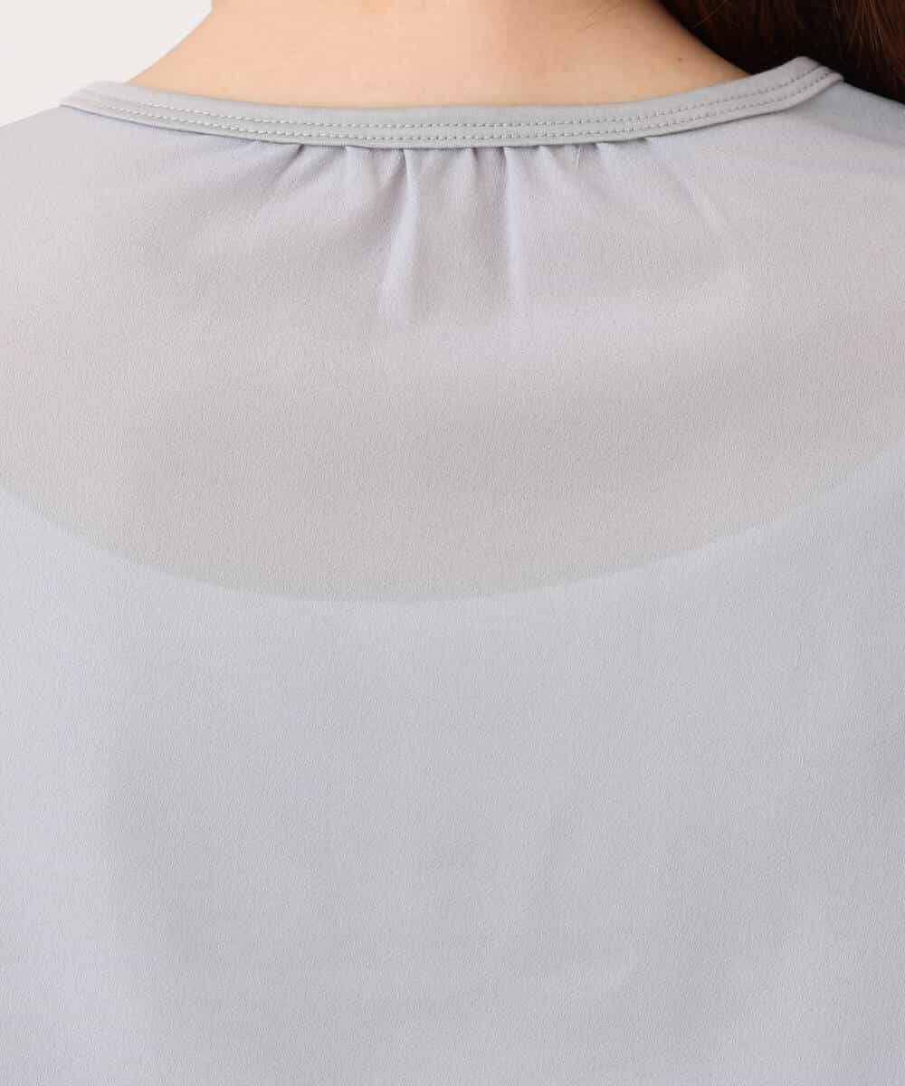 FKKJD30120 MK MICHEL KLEIN(MK ミッシェルクラン) [洗える]ドロスト仕様異素材カットソー ライトグレー