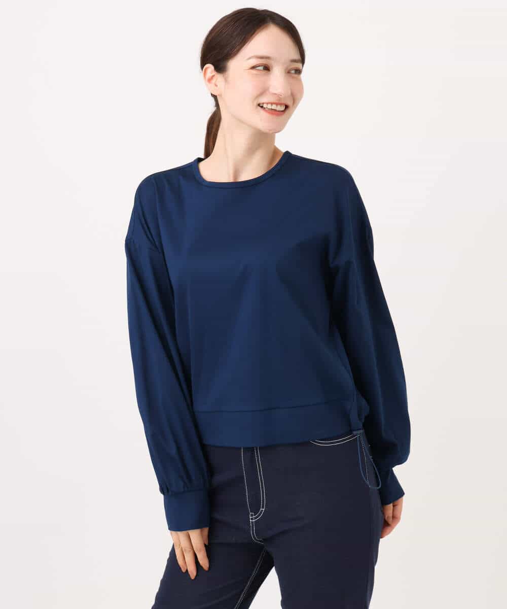 FKKJD30120 MK MICHEL KLEIN(MK ミッシェルクラン) [洗える]ドロスト仕様異素材カットソー ライトグレー