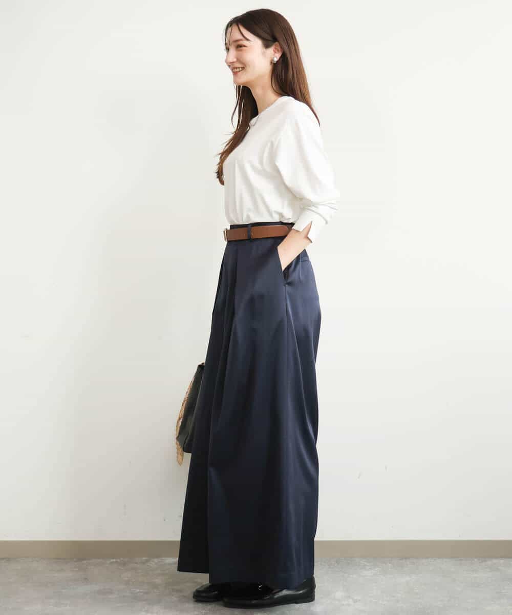 FKKJD31110 MK MICHEL KLEIN(MK ミッシェルクラン) [洗える]レース刺繍ロゴロンT ブラック