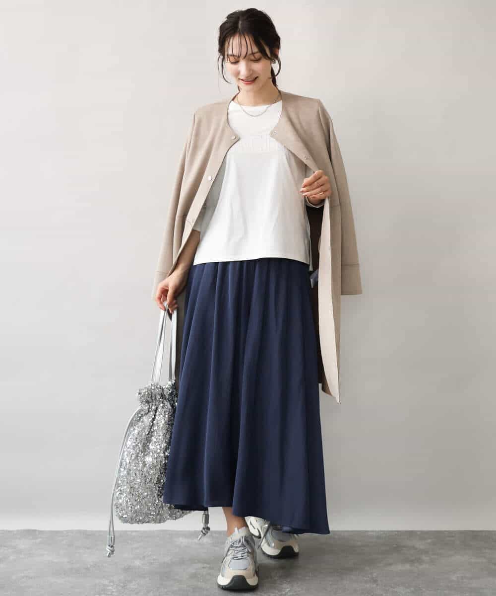 FKKJD31110 MK MICHEL KLEIN(MK ミッシェルクラン) [洗える]レース刺繍ロゴロンT ブラック