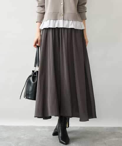 FKLAG09160 MK MICHEL KLEIN [洗える]起毛サテンガウチョパンツ