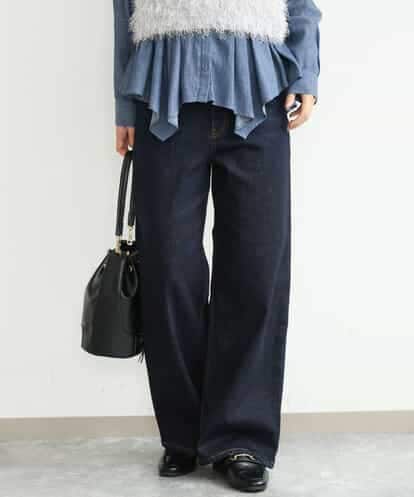 FKLAG41170 MK MICHEL KLEIN [洗える]11ozデニム ワイドストレートパンツ