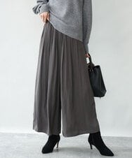 FKLAG52170 MK MICHEL KLEIN(MK ミッシェルクラン) [洗える]起毛サテンワイドパンツ ダークグレー