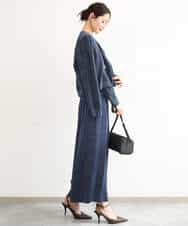 FKLAG52170 MK MICHEL KLEIN(MK ミッシェルクラン) [洗える]起毛サテンワイドパンツ マスタード