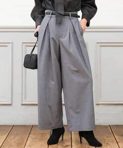 FKLAG53170 MK MICHEL KLEIN [洗える]バレル風シルエット梳毛パンツ