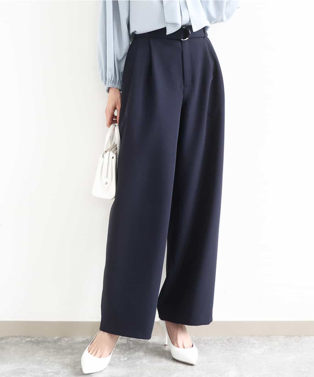 FKLFD10170 MK MICHEL KLEIN(MK ミッシェルクラン) [洗える]バレルシルエットパンツ ネイビー