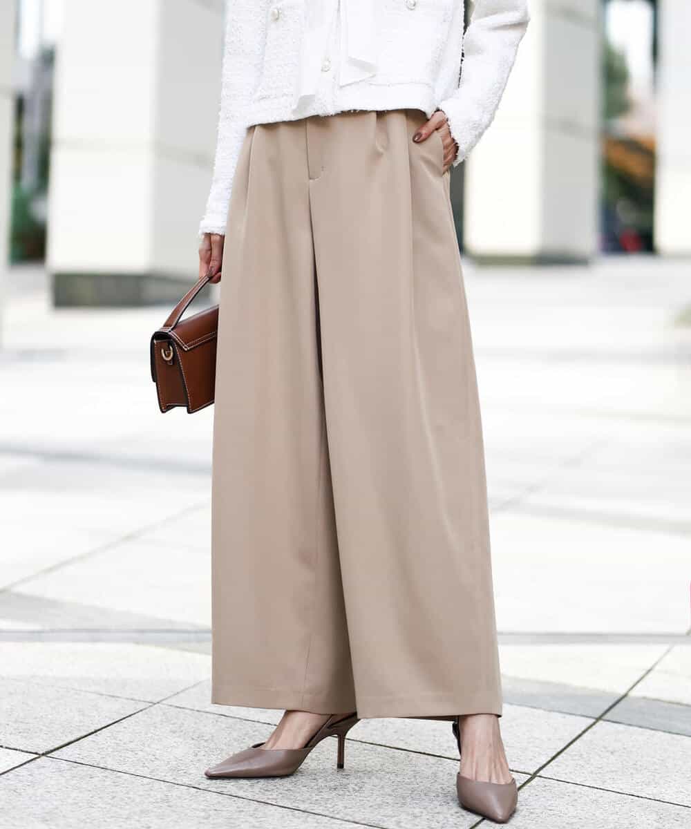 FKLFD10170 MK MICHEL KLEIN(MK ミッシェルクラン) [洗える]バレルシルエットパンツ ベージュ