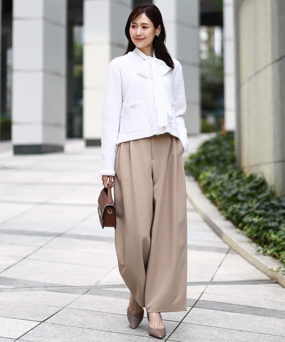 FKLFD10170 MK MICHEL KLEIN(MK ミッシェルクラン) [洗える]バレルシルエットパンツ ベージュ