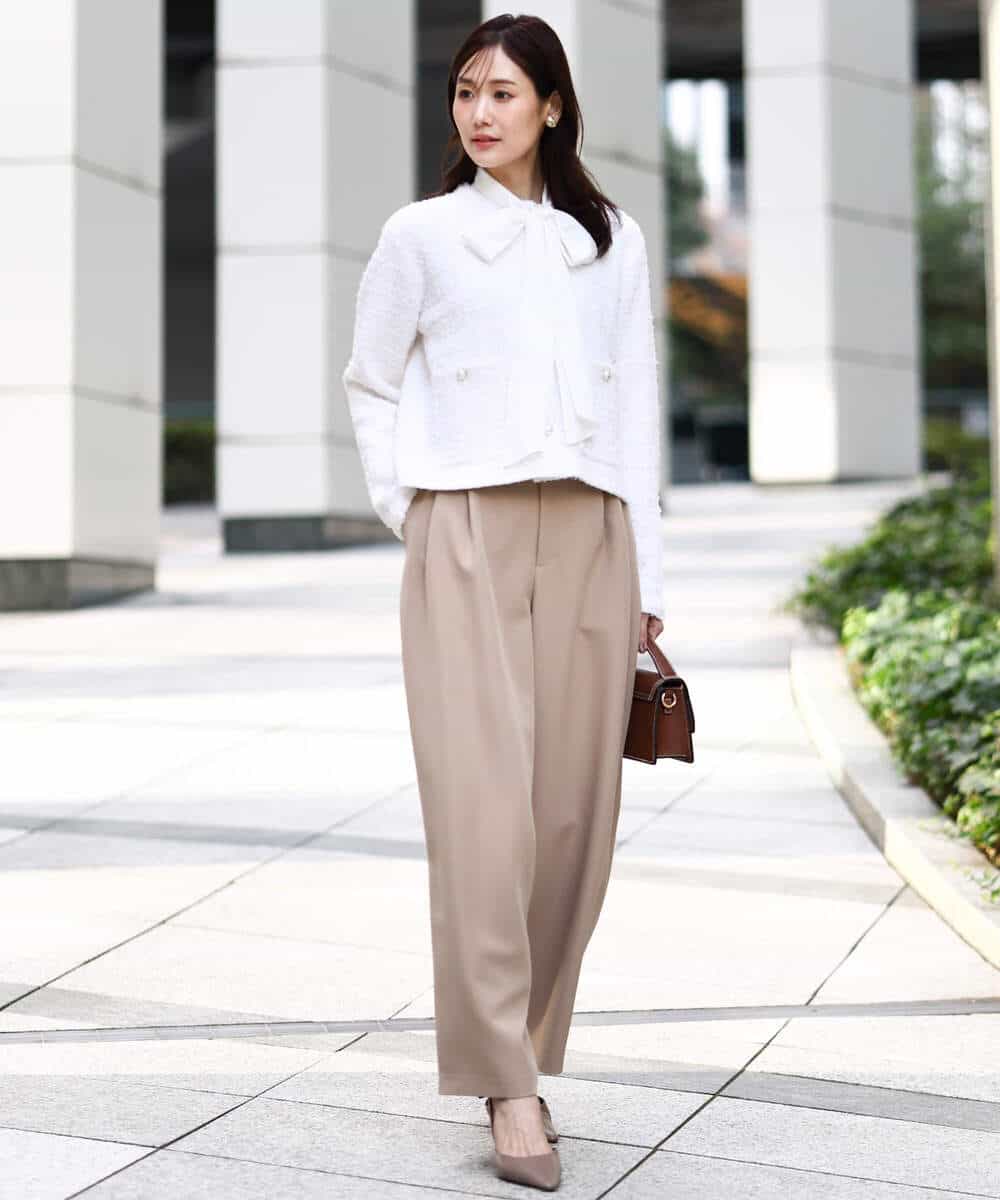FKLFD10170 MK MICHEL KLEIN(MK ミッシェルクラン) [洗える]バレルシルエットパンツ ベージュ