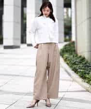 FKLFD10170 MK MICHEL KLEIN(MK ミッシェルクラン) [洗える]バレルシルエットパンツ ベージュ
