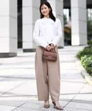 FKLFD10170 MK MICHEL KLEIN(MK ミッシェルクラン) [洗える]バレルシルエットパンツ ベージュ