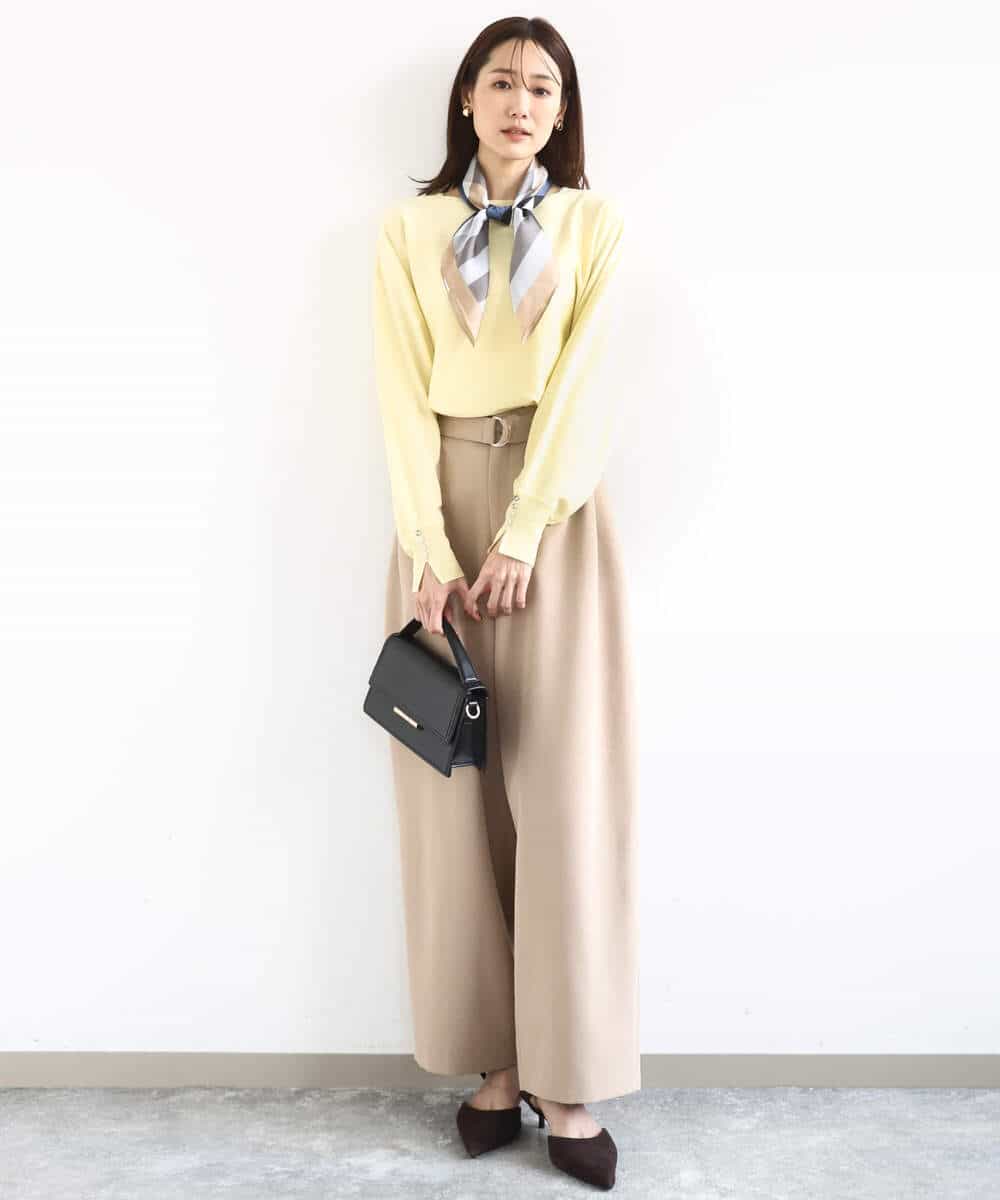 FKLFD10170 MK MICHEL KLEIN(MK ミッシェルクラン) [洗える]バレルシルエットパンツ ベージュ
