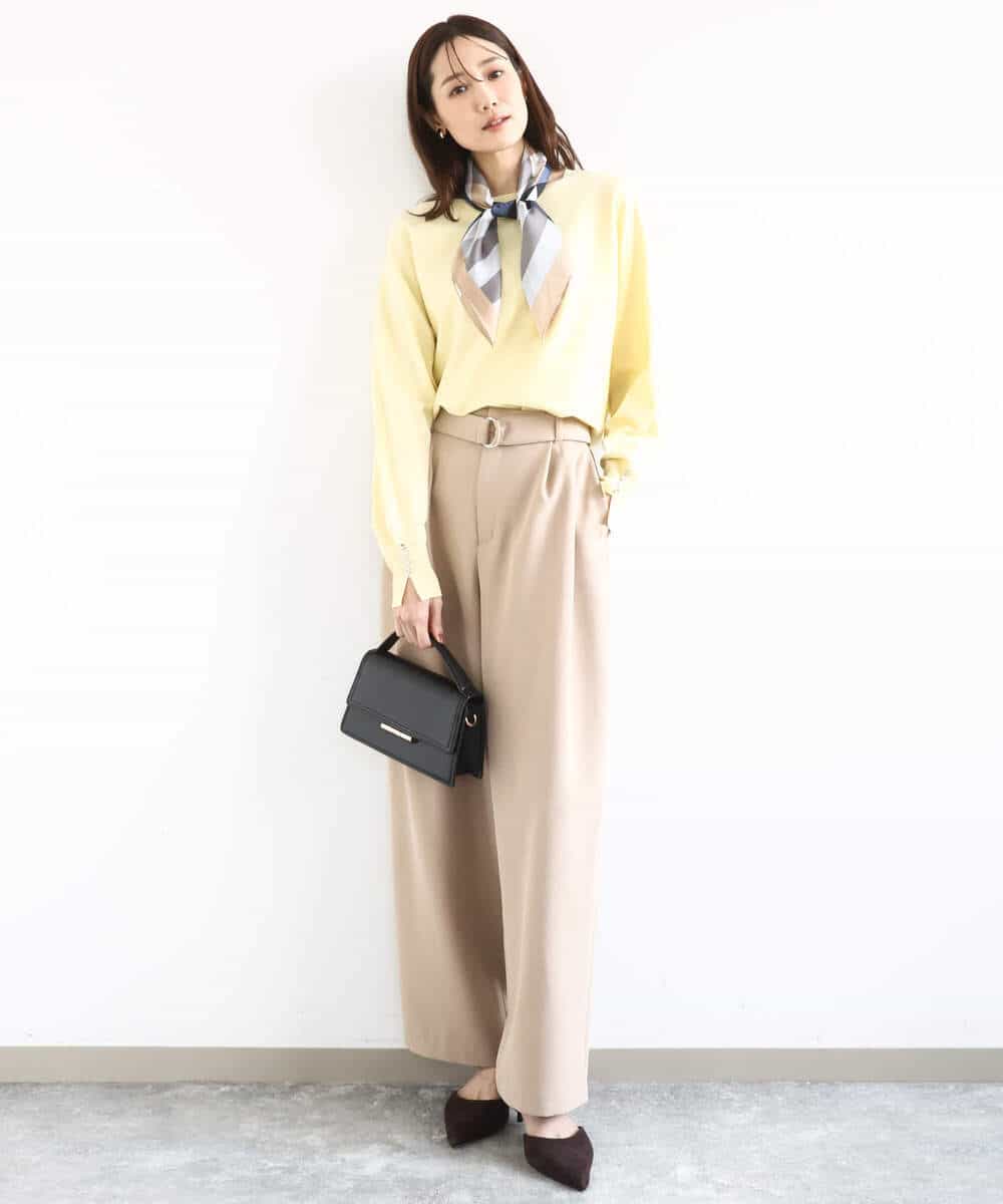 FKLFD10170 MK MICHEL KLEIN(MK ミッシェルクラン) [洗える]バレルシルエットパンツ ベージュ