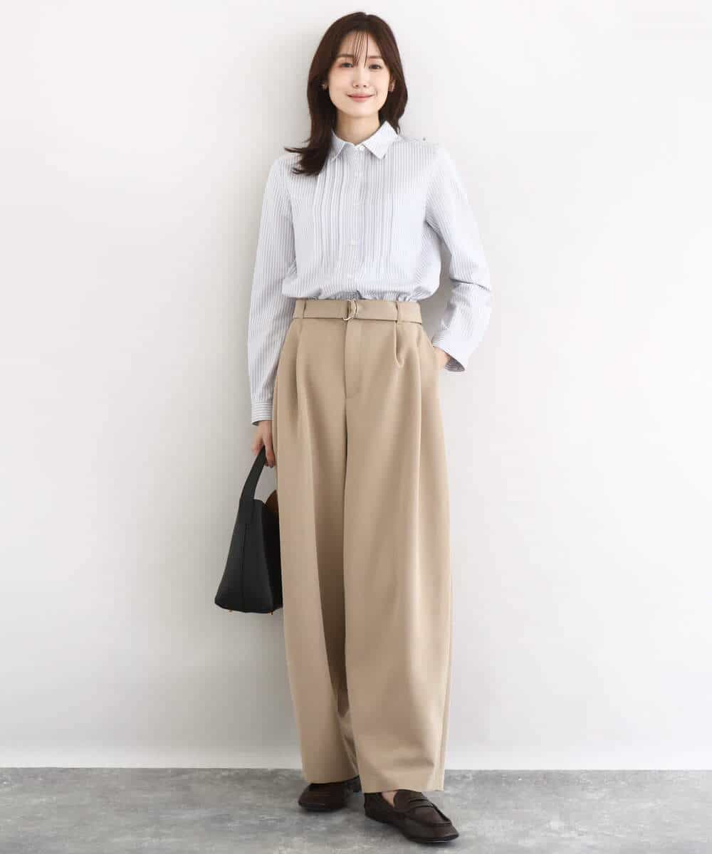 FKLFD10170 MK MICHEL KLEIN(MK ミッシェルクラン) [洗える]バレルシルエットパンツ ベージュ