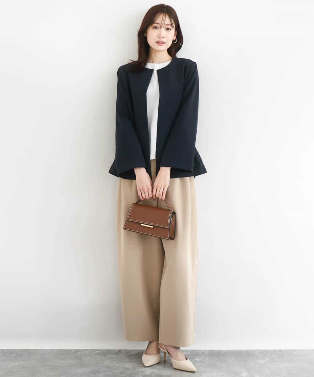 FKLFD10170 MK MICHEL KLEIN(MK ミッシェルクラン) [洗える]バレルシルエットパンツ ベージュ