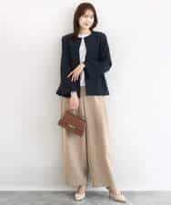 FKLFD10170 MK MICHEL KLEIN(MK ミッシェルクラン) [洗える]バレルシルエットパンツ ベージュ