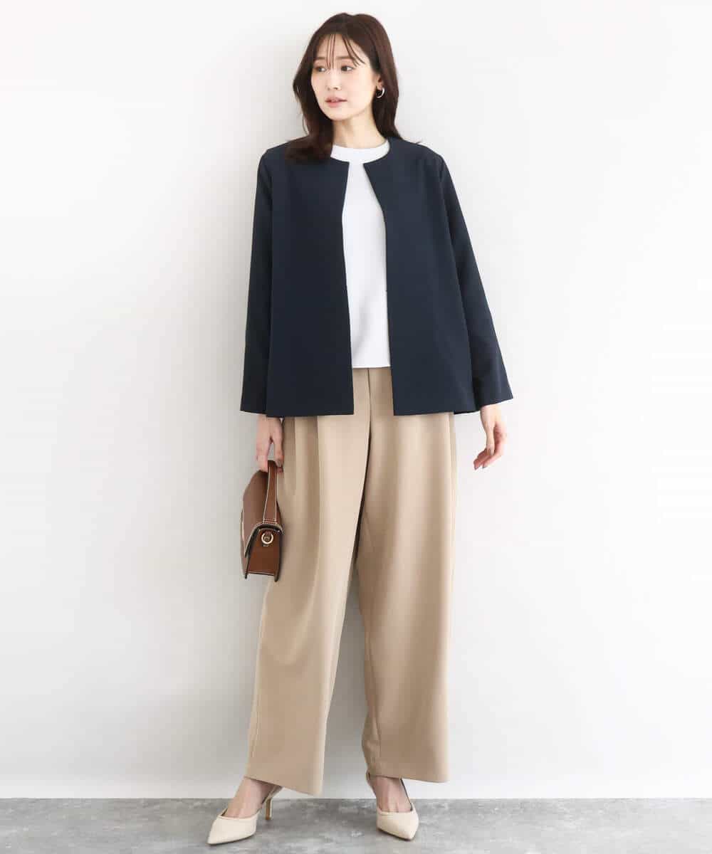 FKLFD10170 MK MICHEL KLEIN(MK ミッシェルクラン) [洗える]バレルシルエットパンツ ベージュ