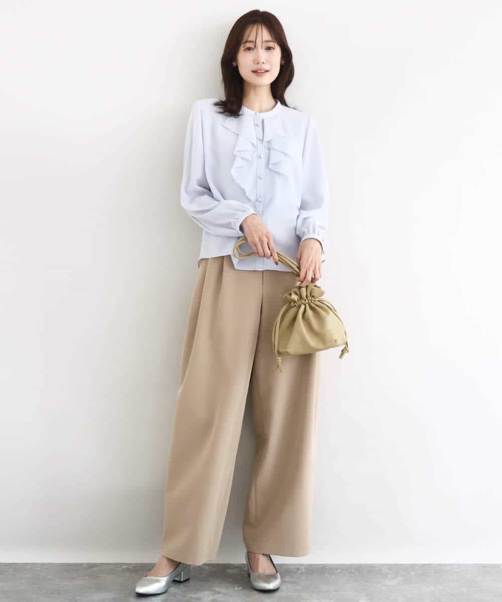FKLFD10170 MK MICHEL KLEIN(MK ミッシェルクラン) [洗える]バレルシルエットパンツ ベージュ