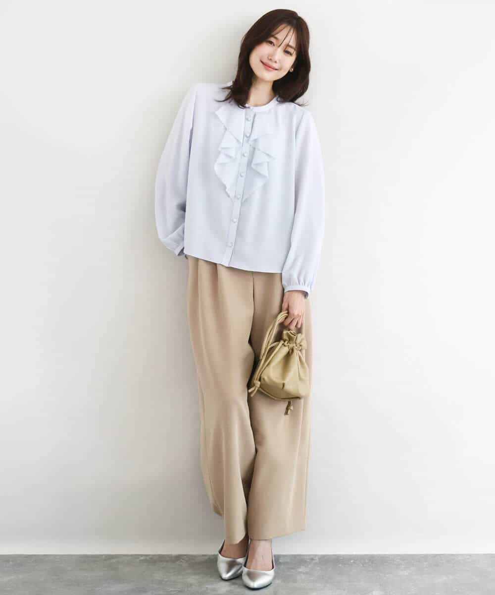 FKLFD10170 MK MICHEL KLEIN(MK ミッシェルクラン) [洗える]バレルシルエットパンツ ベージュ