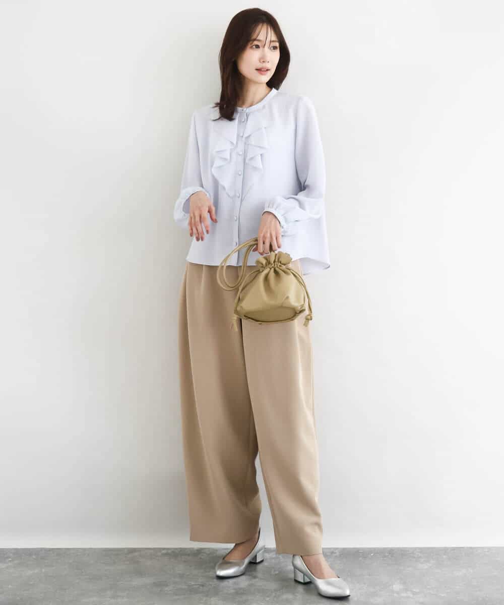 FKLFD10170 MK MICHEL KLEIN(MK ミッシェルクラン) [洗える]バレルシルエットパンツ ベージュ