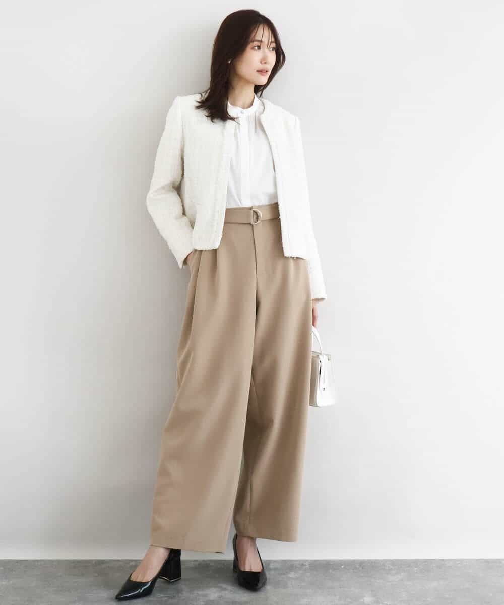 FKLFD10170 MK MICHEL KLEIN(MK ミッシェルクラン) [洗える]バレルシルエットパンツ ベージュ
