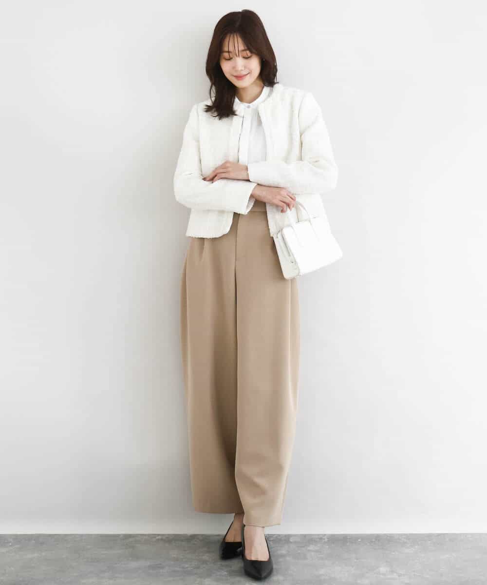 FKLFD10170 MK MICHEL KLEIN(MK ミッシェルクラン) [洗える]バレルシルエットパンツ ベージュ