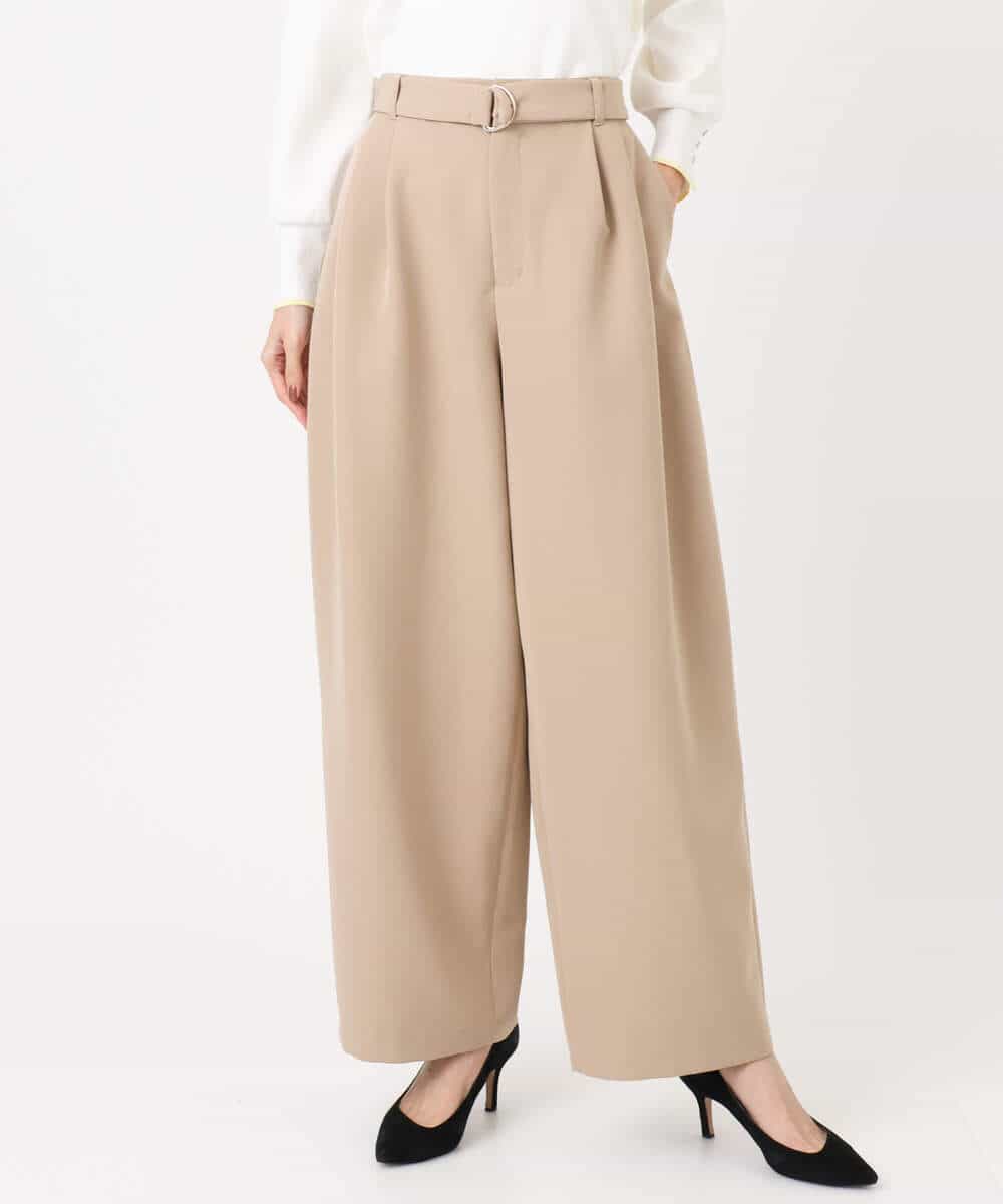 FKLFD10170 MK MICHEL KLEIN(MK ミッシェルクラン) [洗える]バレルシルエットパンツ ベージュ