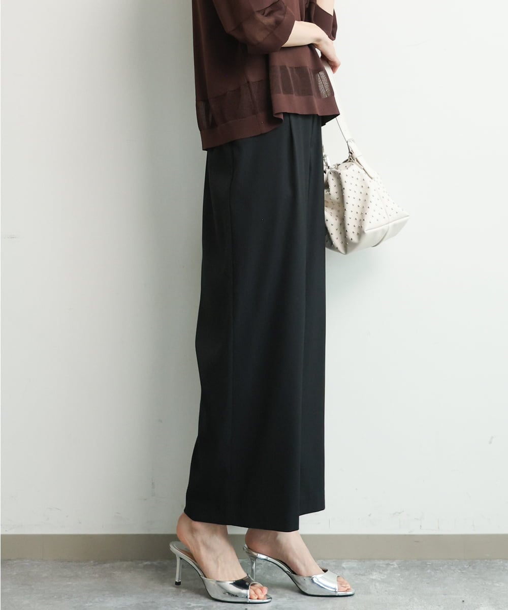 FKLGD21160 MK MICHEL KLEIN(MK ミッシェルクラン) [洗える]TRストレッチワイドパンツ ライトグレー