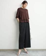 FKLGD21160 MK MICHEL KLEIN(MK ミッシェルクラン) [洗える]TRストレッチワイドパンツ ライトグレー
