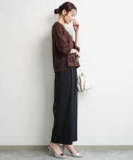 FKLGD21160 MK MICHEL KLEIN(MK ミッシェルクラン) [洗える]TRストレッチワイドパンツ ライトグレー