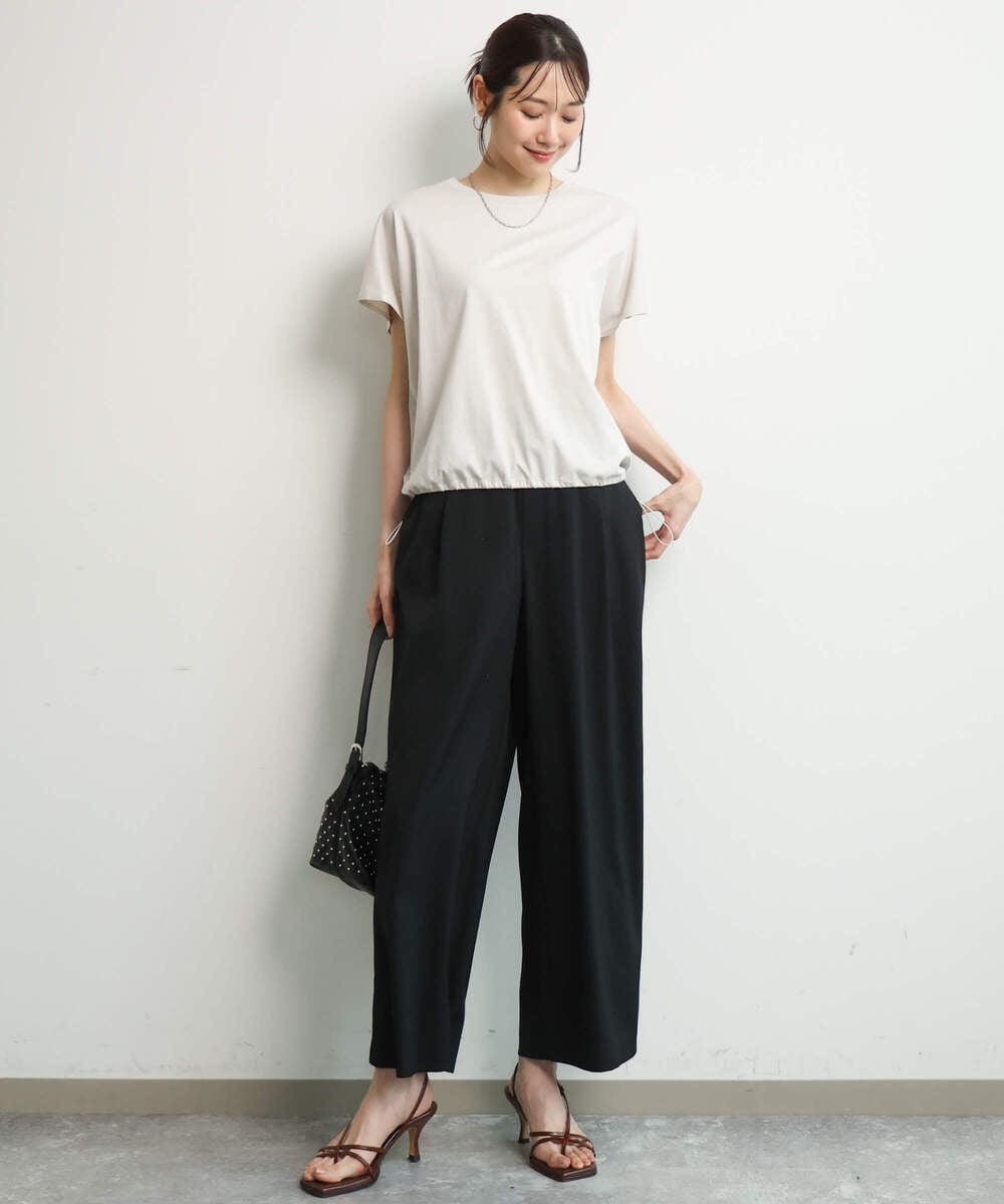 FKLGD21160 MK MICHEL KLEIN(MK ミッシェルクラン) [洗える]TRストレッチワイドパンツ ライトグレー
