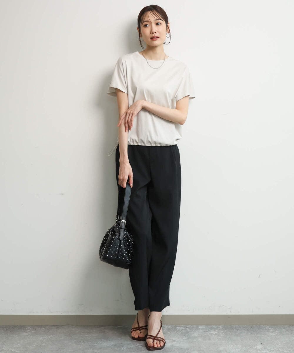 FKLGD21160 MK MICHEL KLEIN(MK ミッシェルクラン) [洗える]TRストレッチワイドパンツ ライトグレー