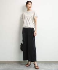 FKLGD21160 MK MICHEL KLEIN(MK ミッシェルクラン) [洗える]TRストレッチワイドパンツ ライトグレー