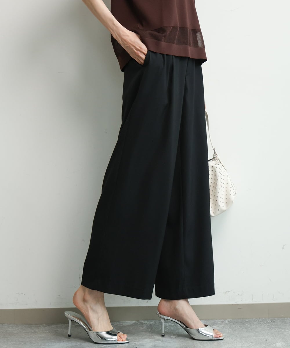 FKLGD21160 MK MICHEL KLEIN(MK ミッシェルクラン) [洗える]TRストレッチワイドパンツ ブラック