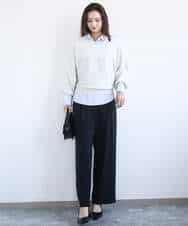 FKLGD21160 MK MICHEL KLEIN(MK ミッシェルクラン) [洗える]TRストレッチワイドパンツ ライトグレー