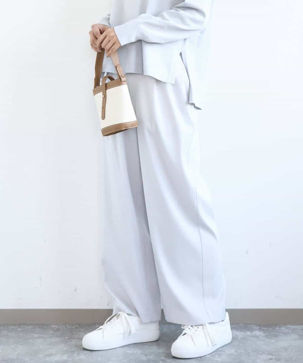 FKLGD21160 MK MICHEL KLEIN(MK ミッシェルクラン) [洗える]TRストレッチワイドパンツ ライトグレー