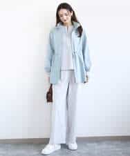 FKLGD21160 MK MICHEL KLEIN(MK ミッシェルクラン) [洗える]TRストレッチワイドパンツ ライトグレー