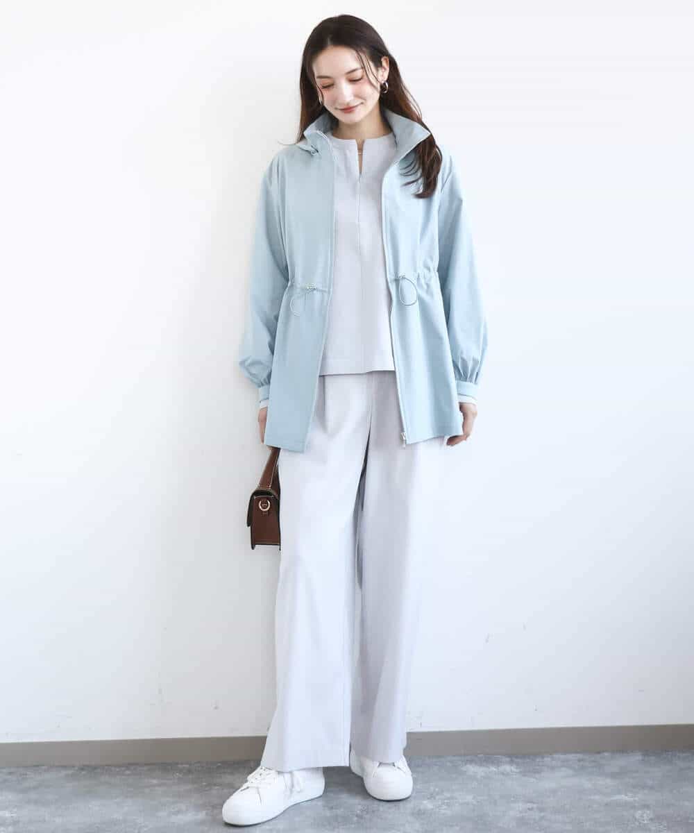 FKLGD21160 MK MICHEL KLEIN(MK ミッシェルクラン) [洗える]TRストレッチワイドパンツ ライトグレー